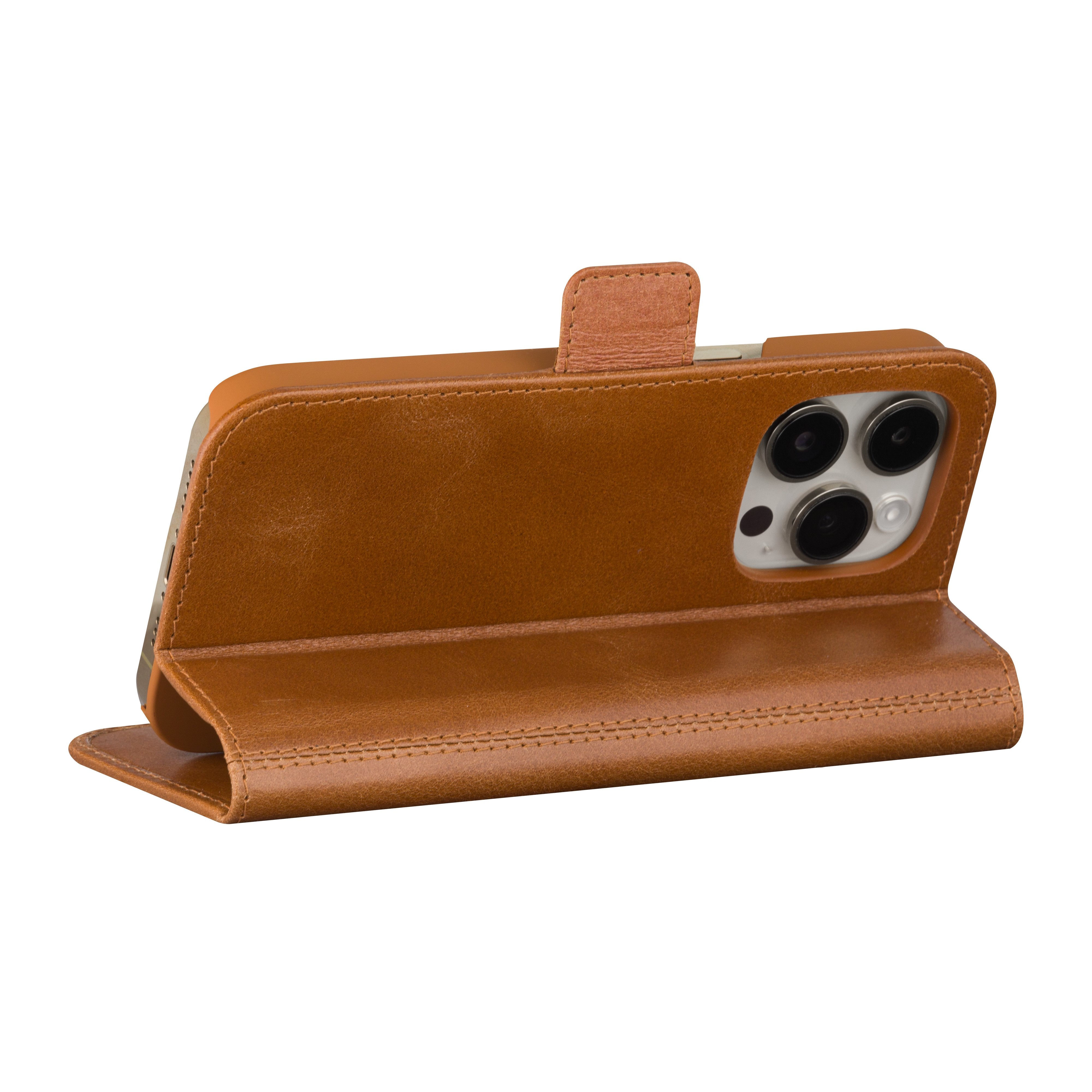Dbramante1928 Copenhagen Funda Con Tapa Para Teléfono Móvil Piel De Napa Marrón Para Apple Iphone 15 Pro
