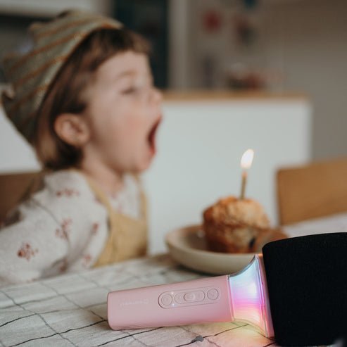 Kidywolf Mikrofon Bluetooth Mit Licht Rosa