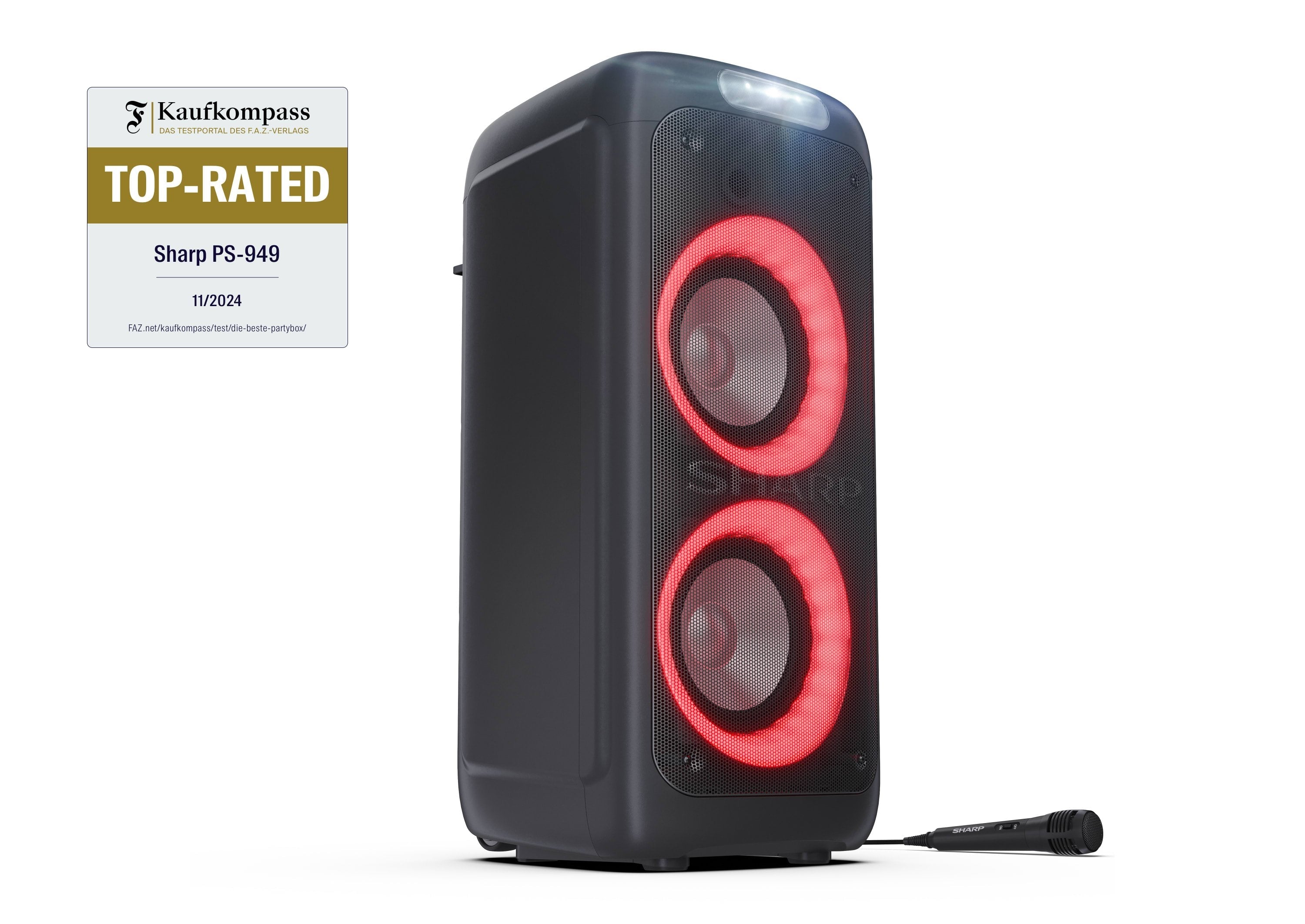 Sharp Ps-949 Bt Boombox Usb/Aux Lichtshow Schwarz