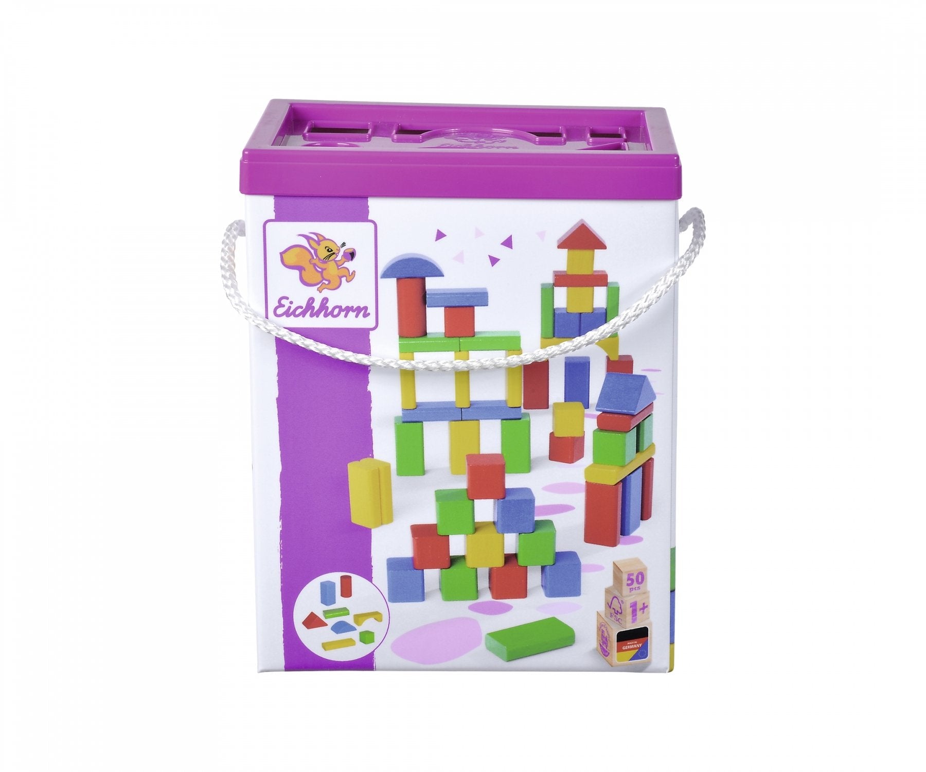 Eichhorn Bloques De Construcción De Madera De Colores 50, Juguetes De Construcción 100050161