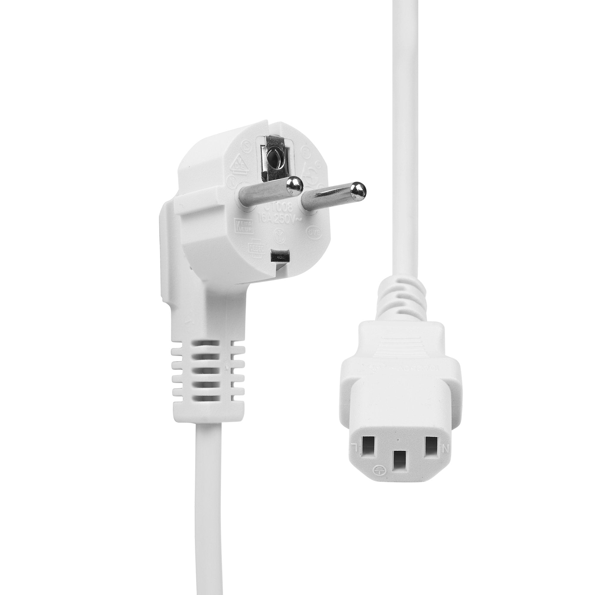 Proxtend Power Cord Schuko Angled To C13 2m White Blanco Enchufe Tipo F C13 Acoplador