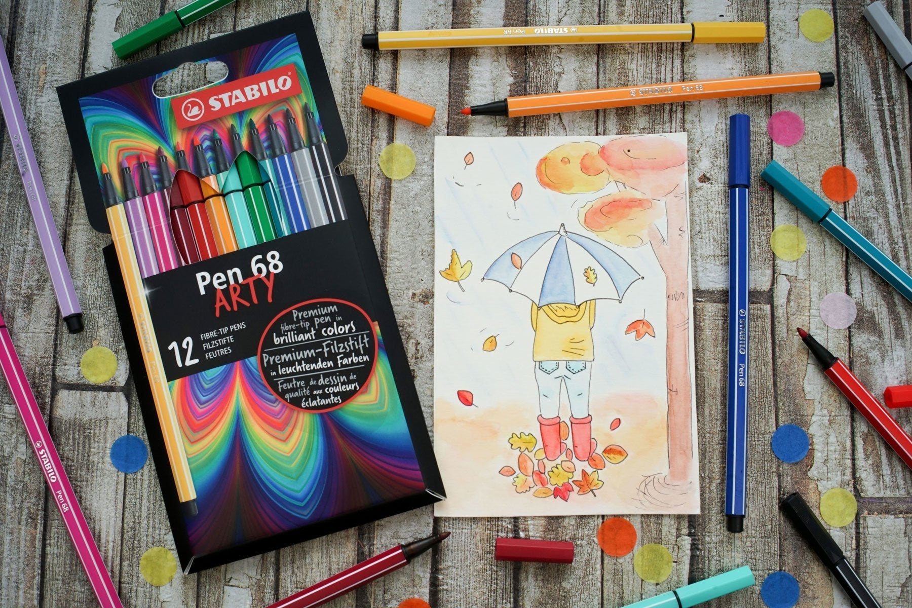 Stabilo Rotulador Pen 68 Arty En Estuche De Cartón 12 C/Surtidos Intensos