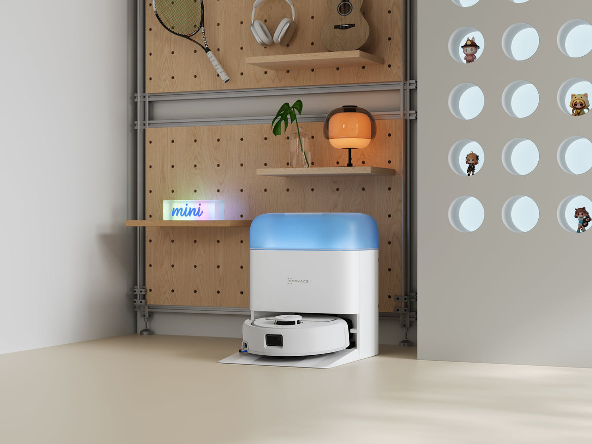 Ecovacs Deebot Mini 2 Vacuum Cleaner,Robot,Wet&Dry,Compact Design,White+Auto-Empty Station