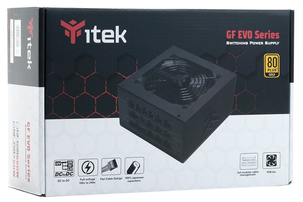 EAN 8056157881049 - itek GF750 EVO unidad de fuente de alimentación 750 W 24-pin ATX ATX Negro imagen 2