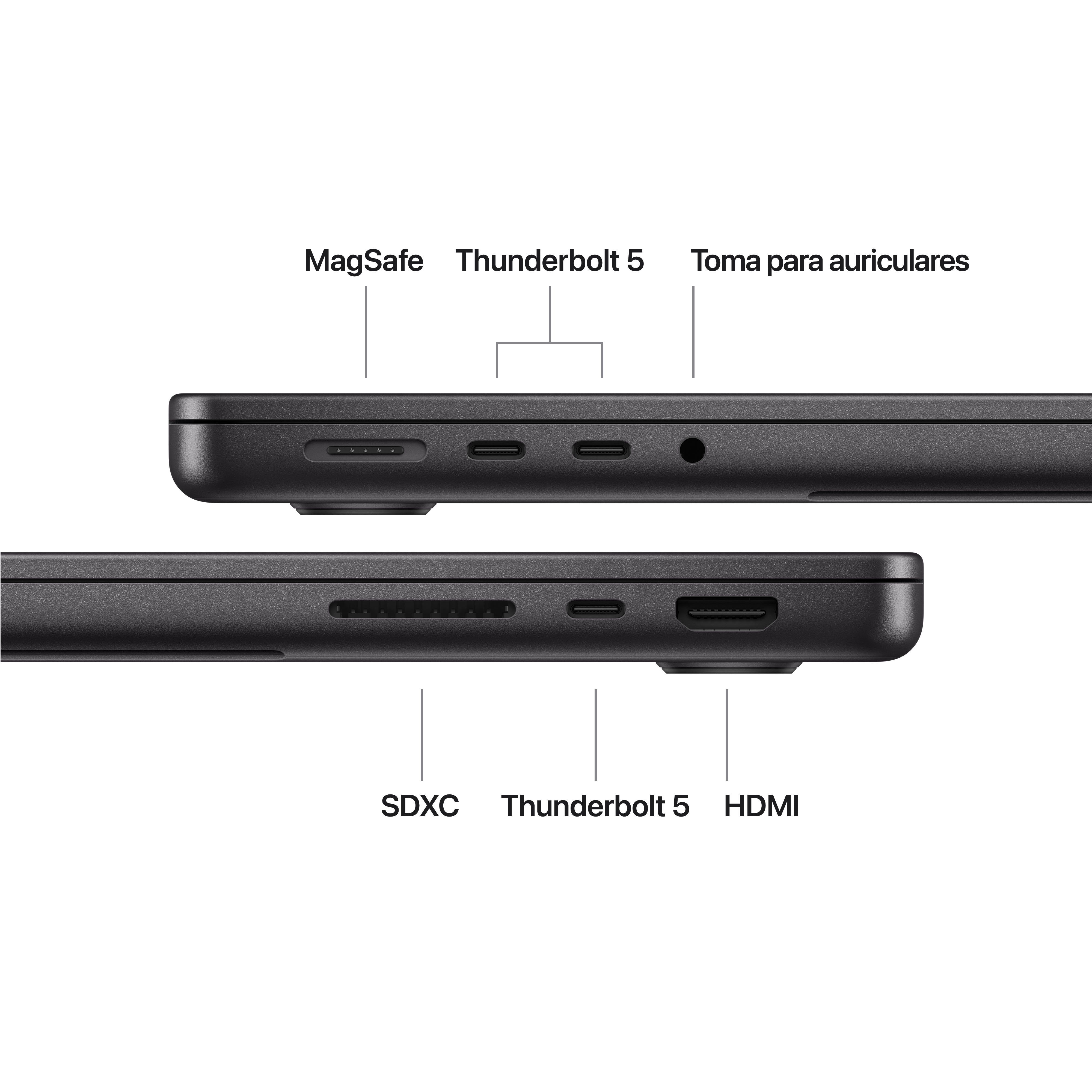 Apple Macbook Pro 14' M5 Pro 15-Core Cpu 24gb 2tb Ssd 16-Core Gpu Negro Espacial