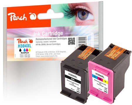 Tinta Peach Negro + Color Pi300-808 Compatible Con Hp 304xl Pi300-808