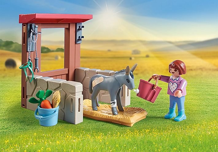 Playmobil 71471 Country Starter Pack Uso Veterinario Con Los Burros, Juguete De Construcción