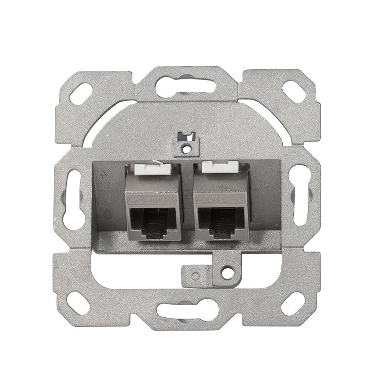 Toma De Red 2 X Rj45 Cat 6a Apantallado, Montaje Empotrado Blanco