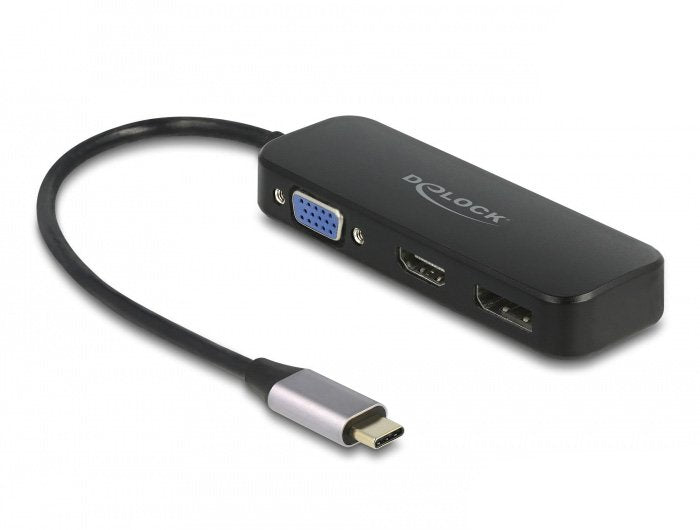 Adapter Usb-C -> Dp Hdmi Vga Delock Negro