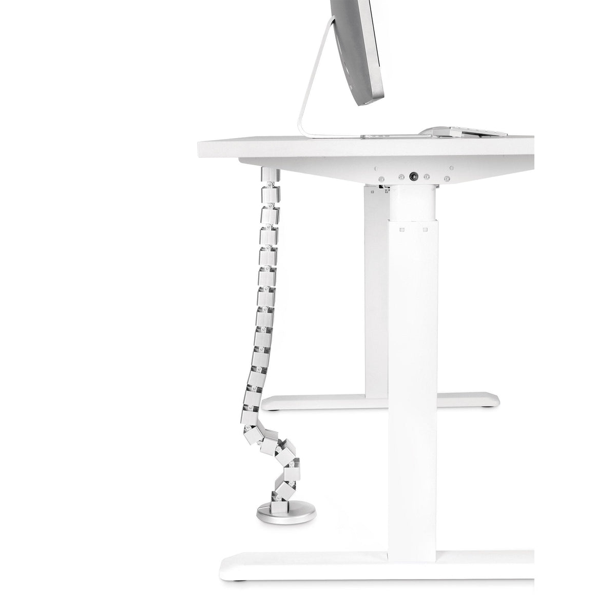 Inline Pasacables Flexible Para Escritorios Regulables En Altura, 4 Compartimentos, 68x36mm Máx. 1,28 M, Gris