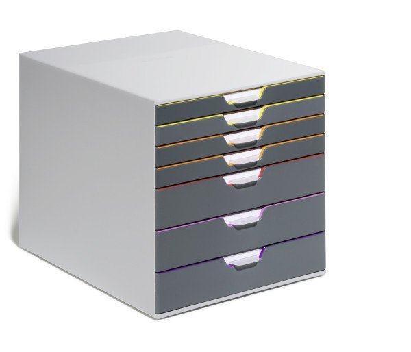 Caja Cajonera Durable Varicolor 7 Compartimentos Etiquetas Multicolor