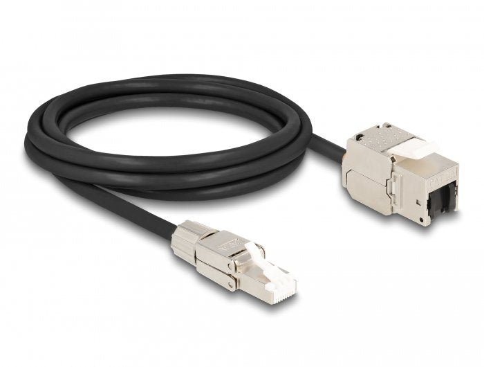 Delock Cable Rj45 Stecker Feldkonfektionierbar Zu Keystone Modul Rj45 Buchse Cat.6a 2 M