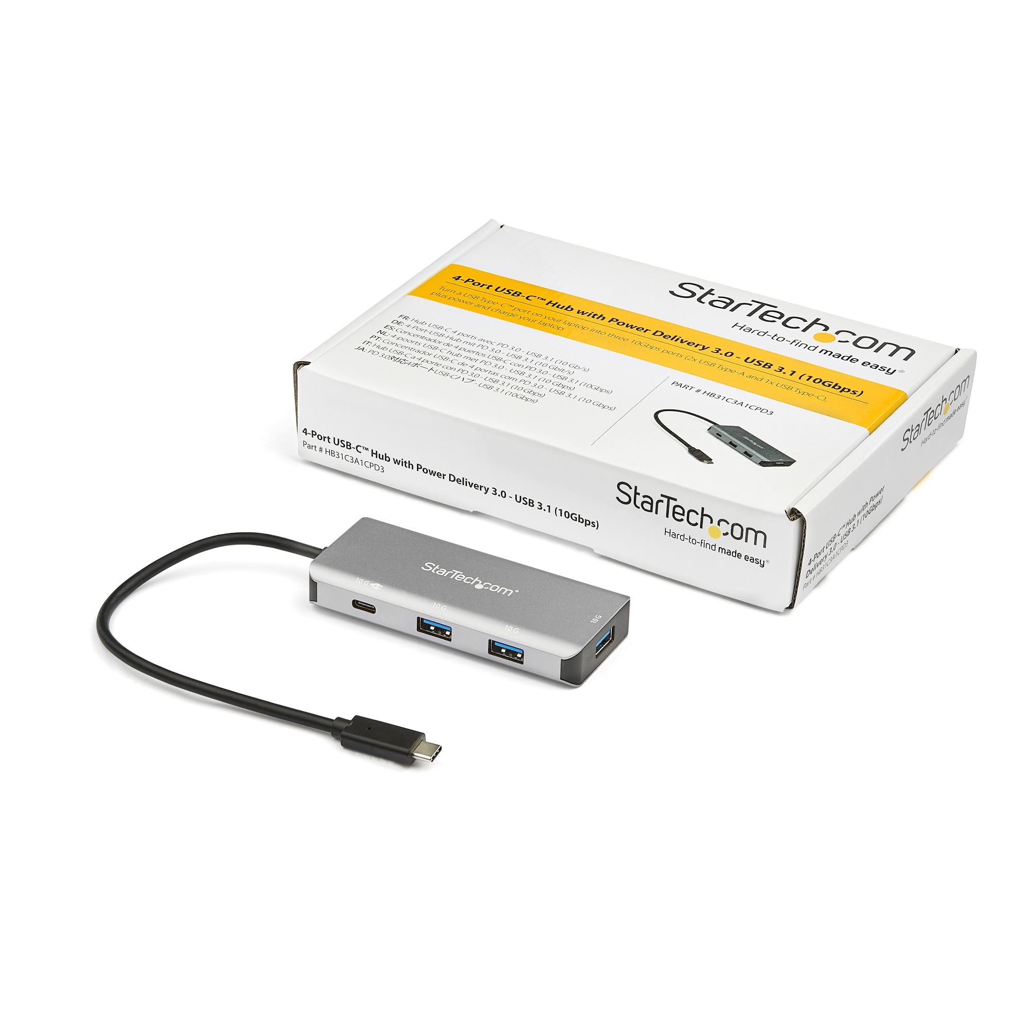 EAN 0065030877923 - StarTech.com HB31C3A1CPD3 hub de interfaz USB 3.2 Gen 2 (3.1 Gen 2) Type-C 10000 Mbit/s Negro, Gris imagen 5