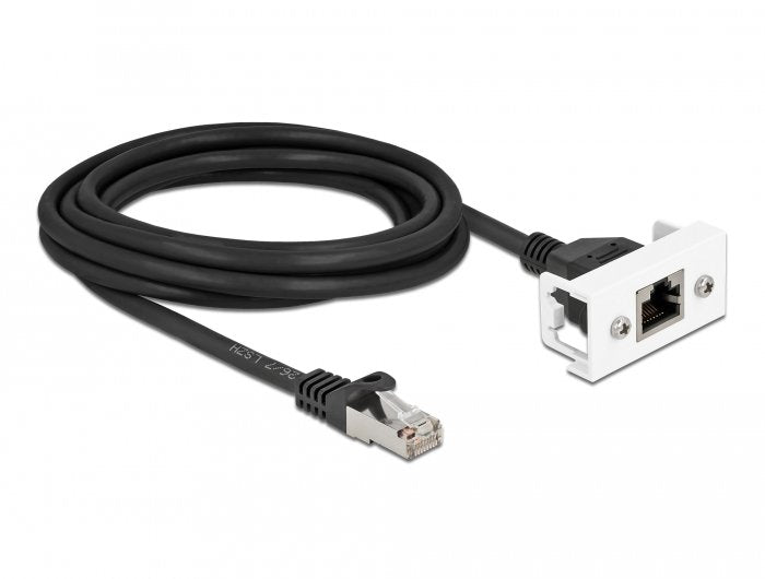 Delock Netzwerk Verlängerungscable Für Easy 45 Modul S Ftp Rj45 Stecker Zu Rj45 Buchse Cat.6a 3 M Schwarz Weiss