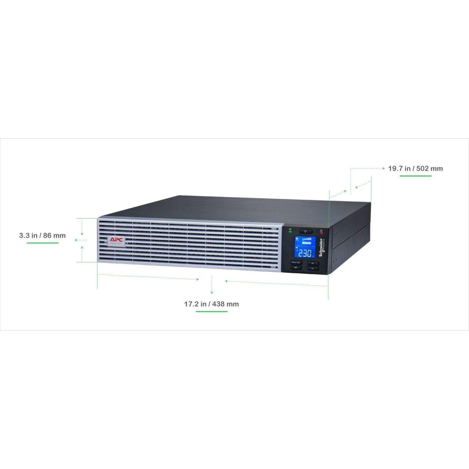 Apc Easy Ups On-Line Srvl Ups (Montaje En Bastidor) Lithium-Ion Intelligent Card Slot With Rail Kit Ca 230 V 1800 Vatios 2000 Va 1 Fase 432 Wh Rs-232 Usb Conectores De Salida: 6 Pfc 2u Negro Con Bisel Frontal En Plateado
