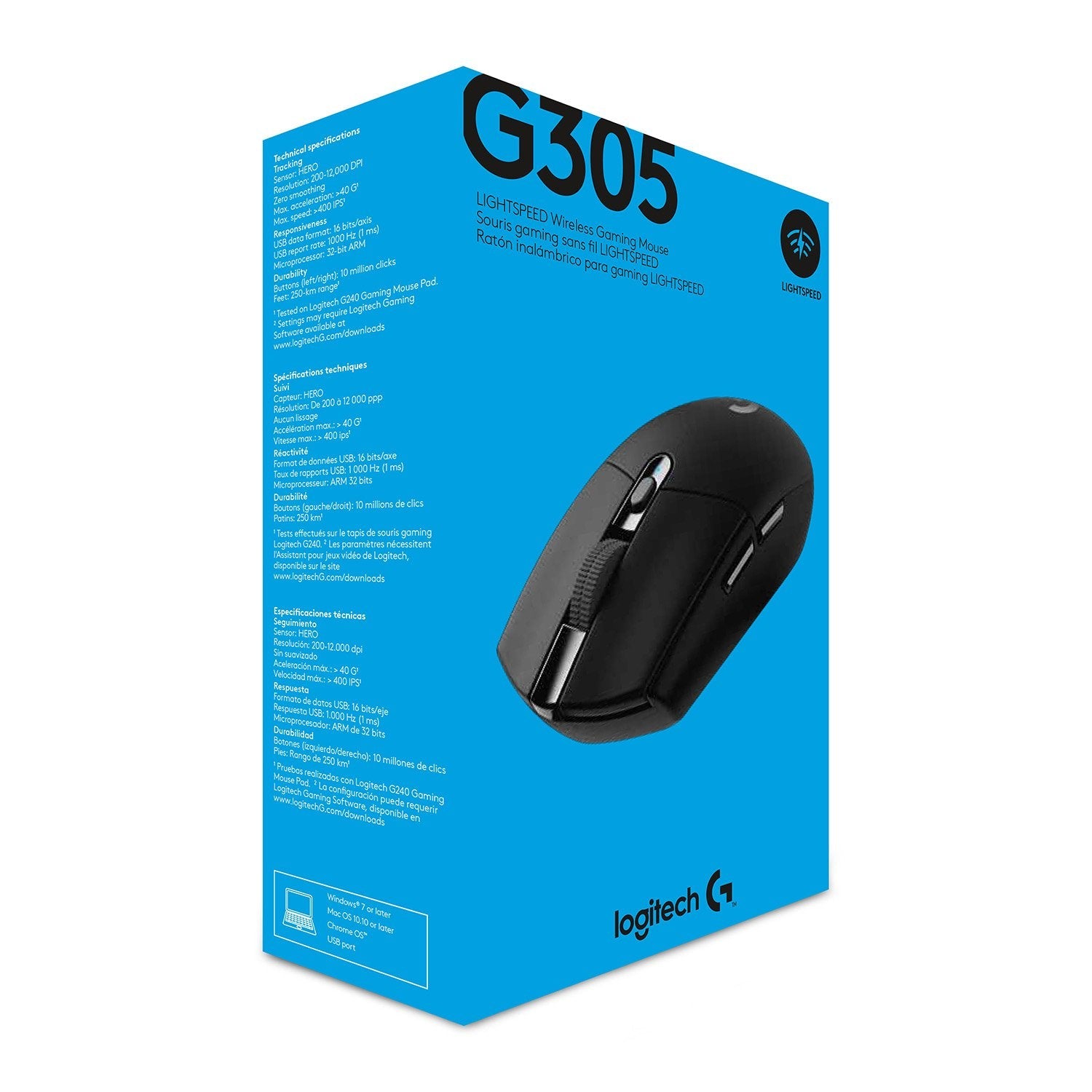 Logitech Raton G305 Inalambrico Optico 12000 Dpi Negro 910-005283