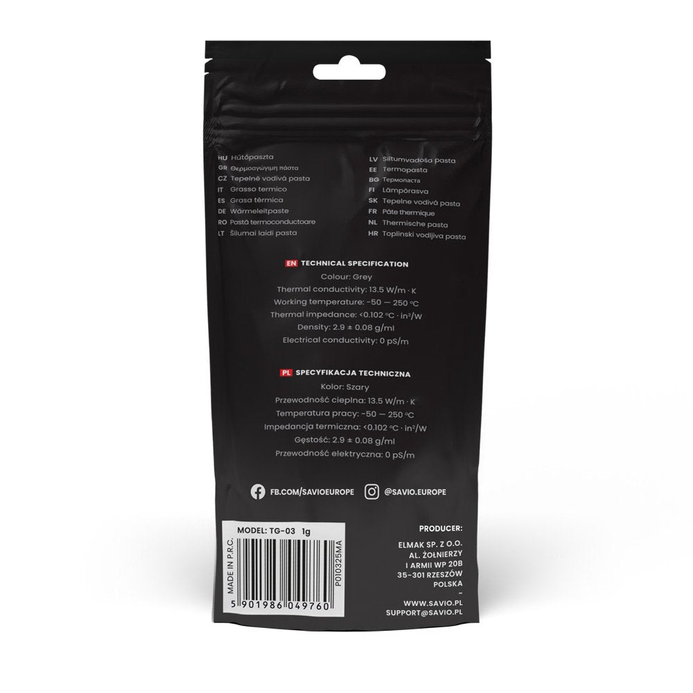 EAN 5901986049760 - Savio TG-03 1G compuesto disipador de calor imagen 6