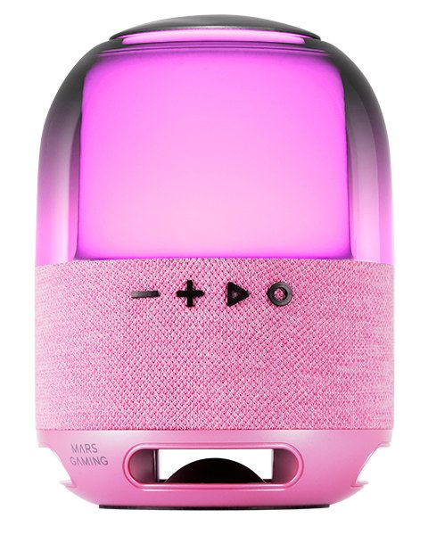 Altavoz Bluetooth Rgb Ms-Flow 360º Rosa Mars Gaming 15w/ Bluetooth 5.3, Microsd/ Iluminación Rgb 360º/ Batería De 2000mah