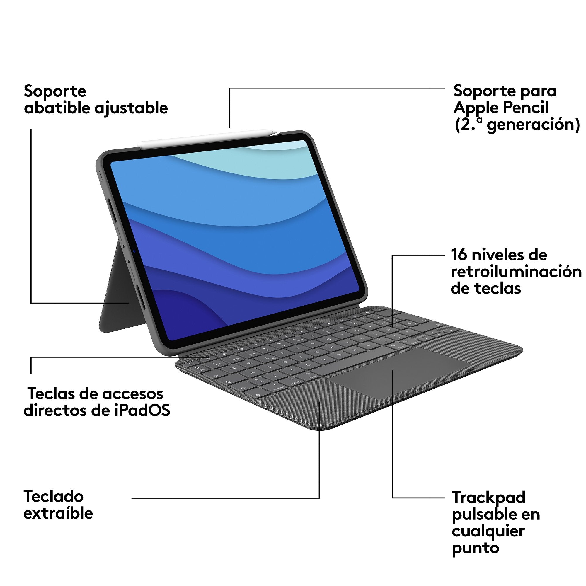 EAN 5099206095250 - Logitech 920-010145 teclado para móvil QWERTY Español Smart Connector Gris imagen 13
