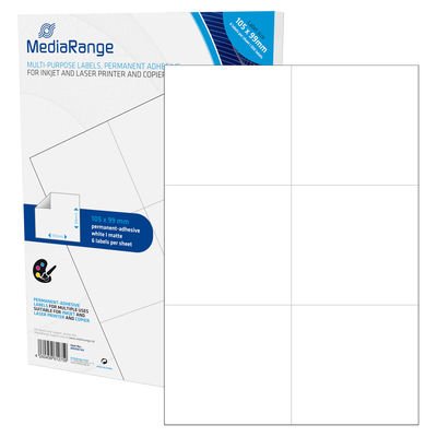 EAN 4260459612759 - MediaRange MRINK144 etiqueta autoadhesiva Permanente Blanco 300 pieza(s) imagen 1
