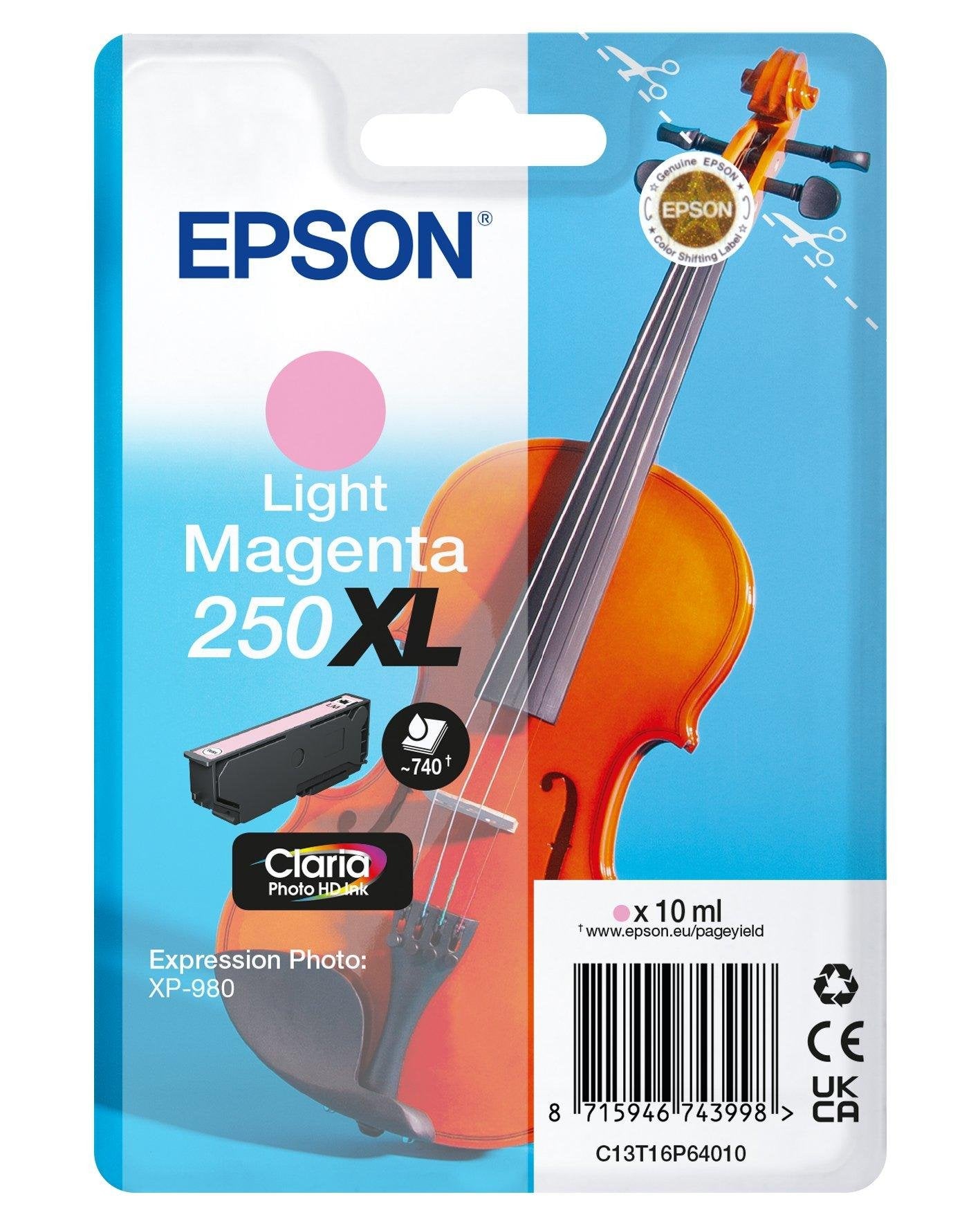 EAN 8715946743998 - Epson 250XL Violin Claria Photo HD cartucho de tinta 1 pieza(s) Original High (L) Yield imagen 1