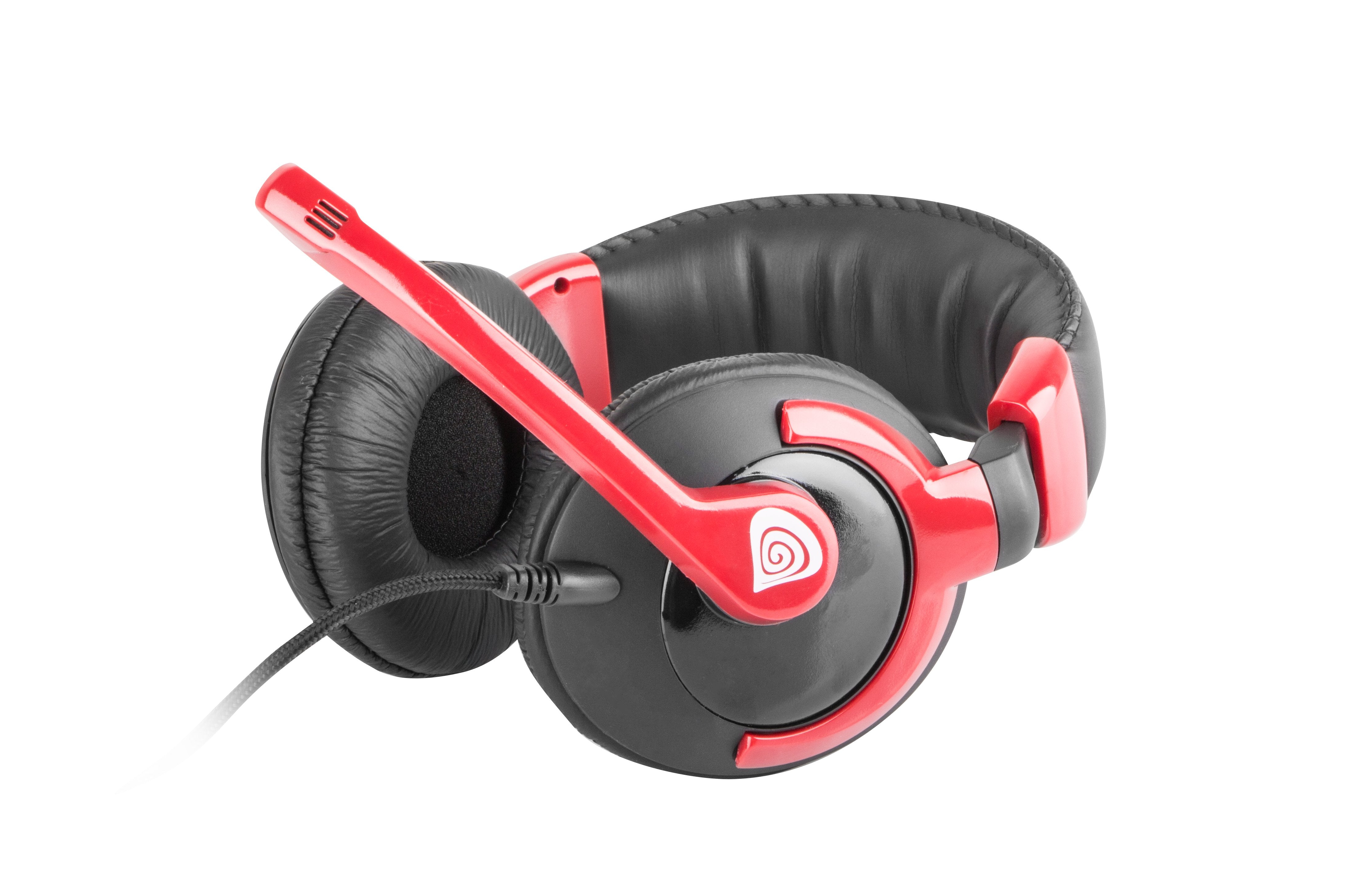 Natec Genesis Hm34x Auriculares Diadema Negro, Rojo