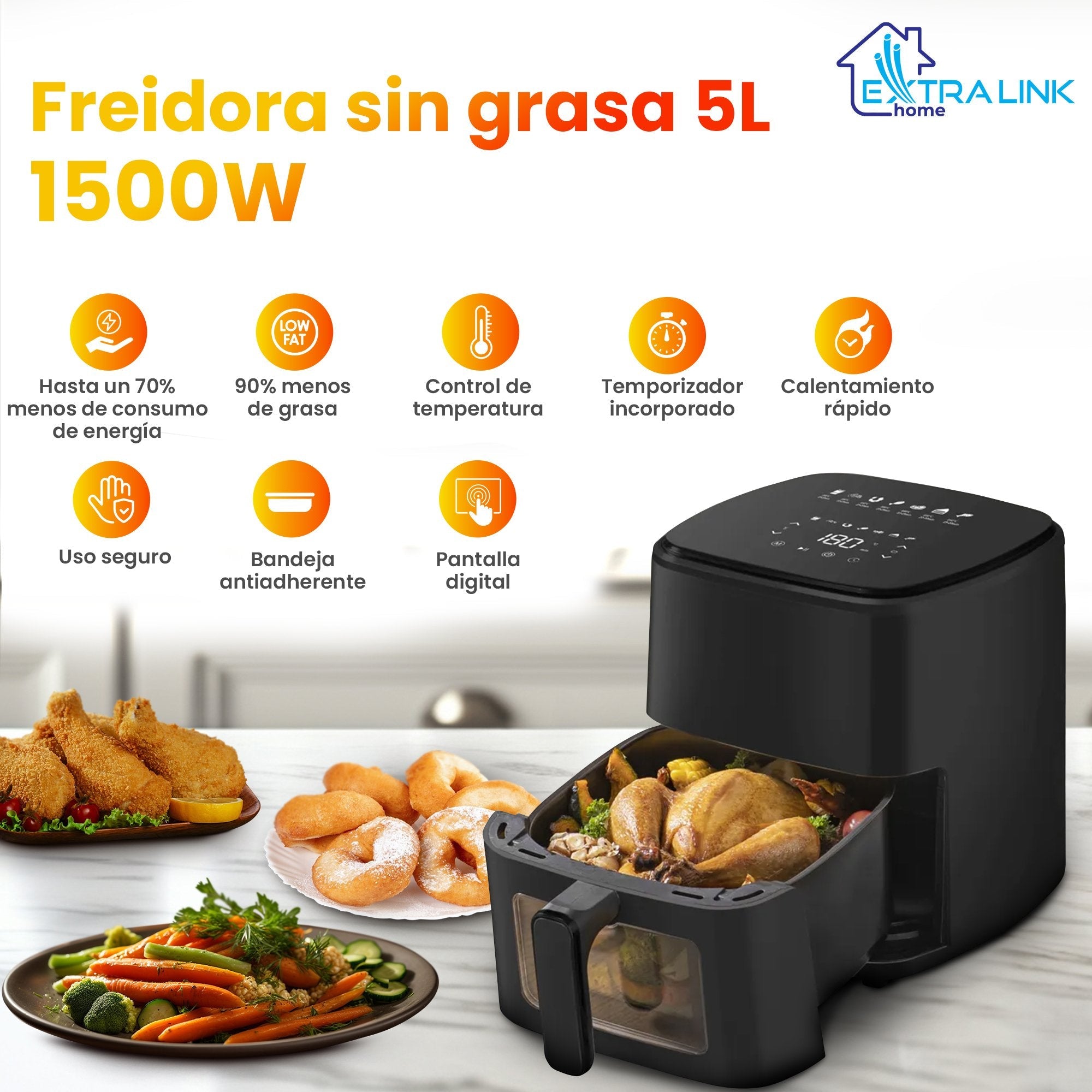 Extralink Home Air Fryer 5l Eu Sj-500