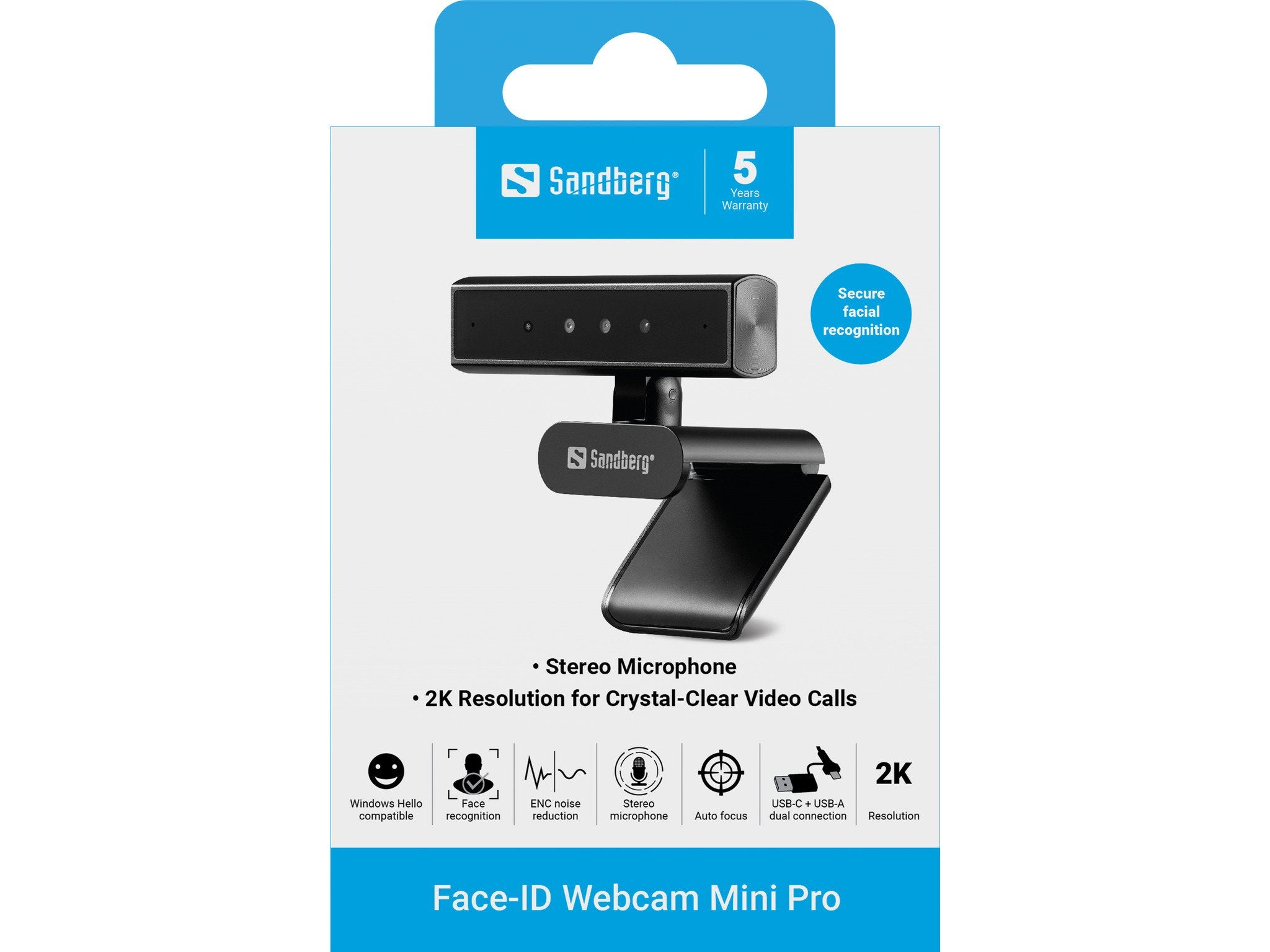 EAN 5705730134449 - Sandberg 134-44 cámara web 5 MP 2592 x 1944 Pixeles USB-C Negro imagen 4