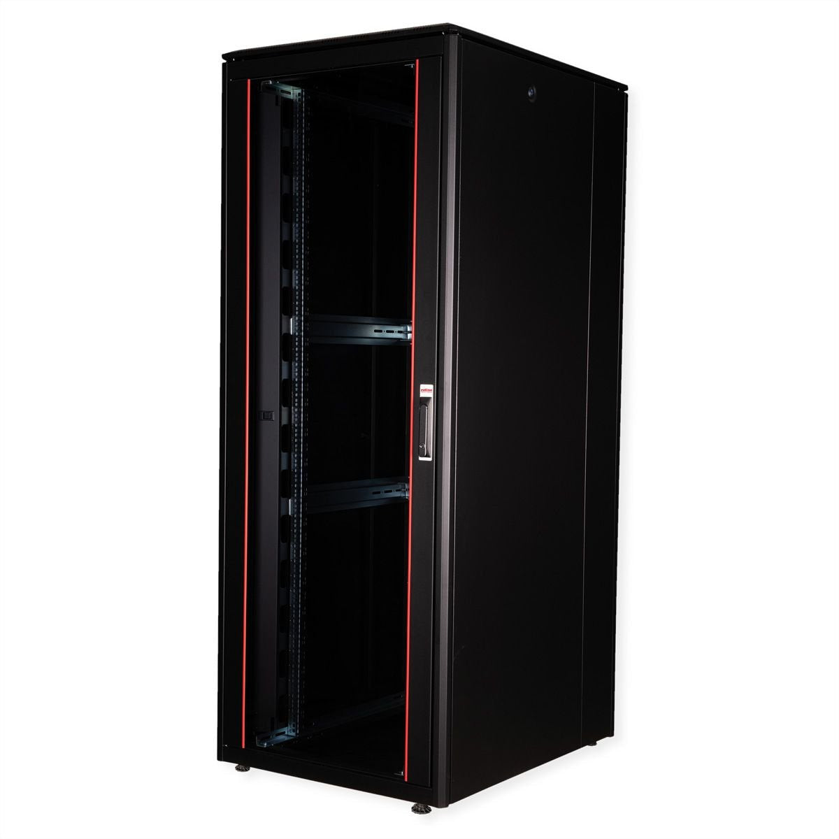 Roline 19-Zoll Netzwerkschrank Pro 42 He, 800x1000 Bxt Glastr Schwarz
