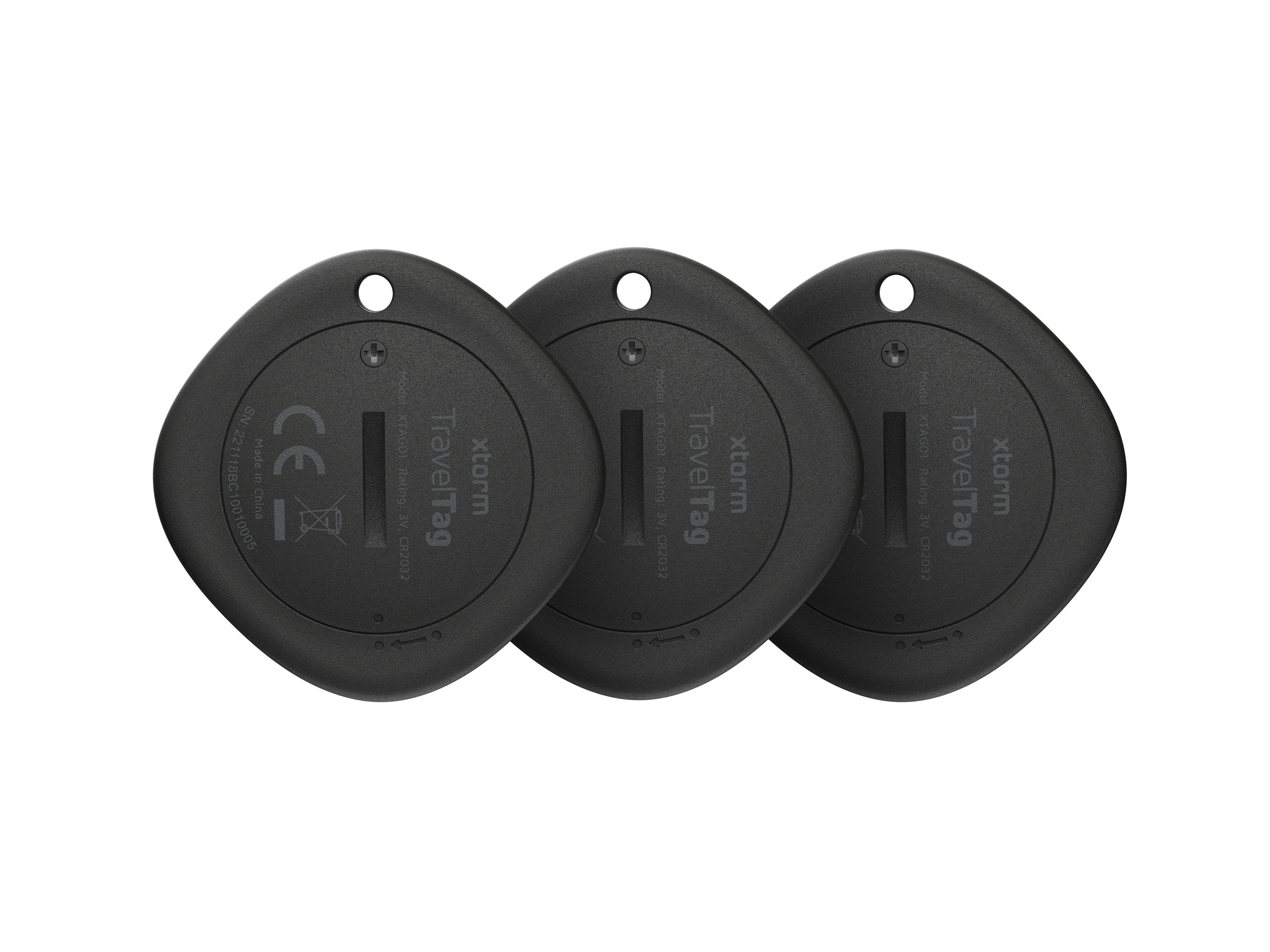 Localizador Travel Tag Pack 3 Negro Xtorm 3 Unidades/ Compatible Con La App 'Buscar' De Apple/ Batería Reemplazable.