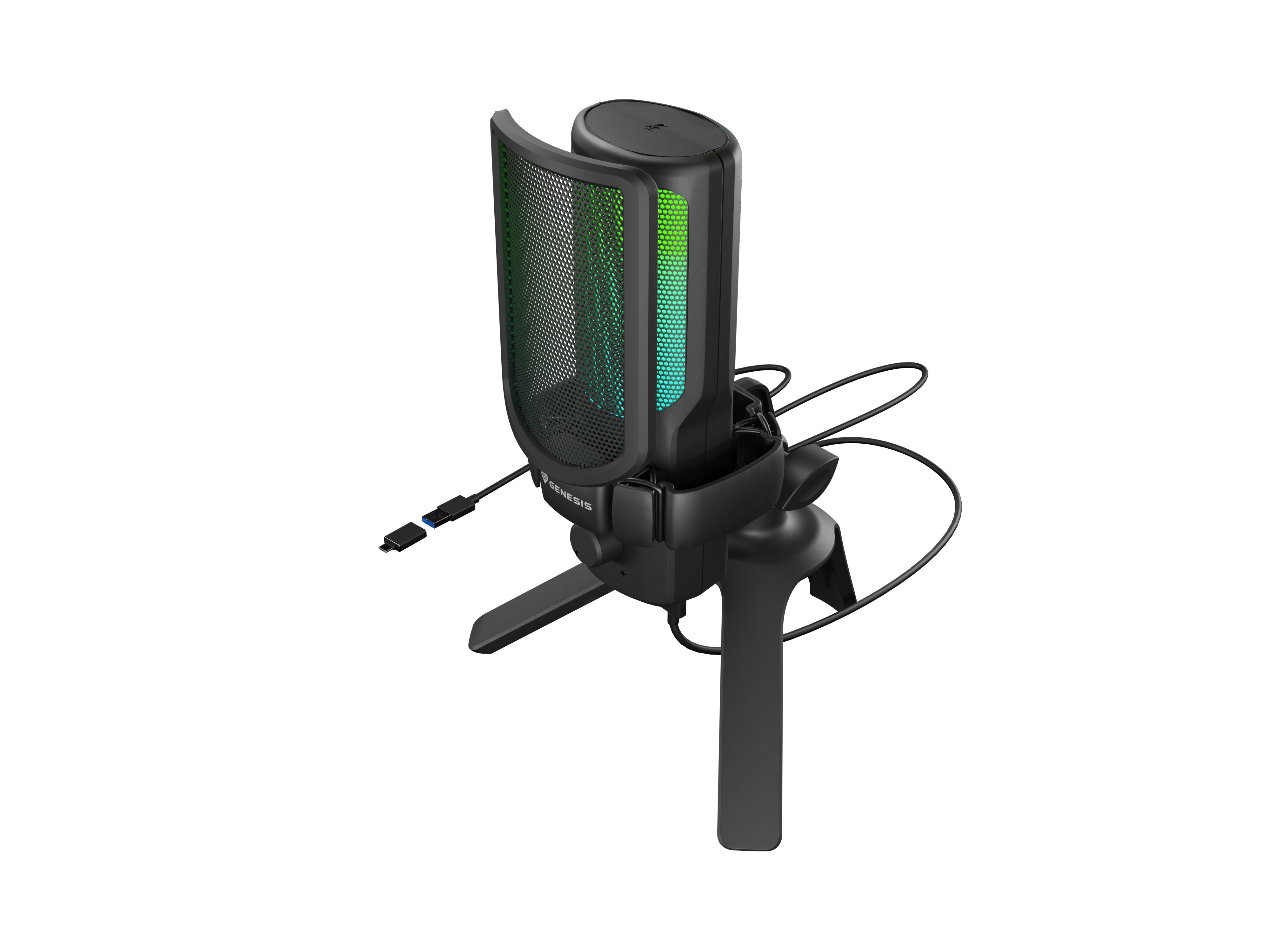 Micrófono Natec Genesis Radium 250 Usb Stand Black