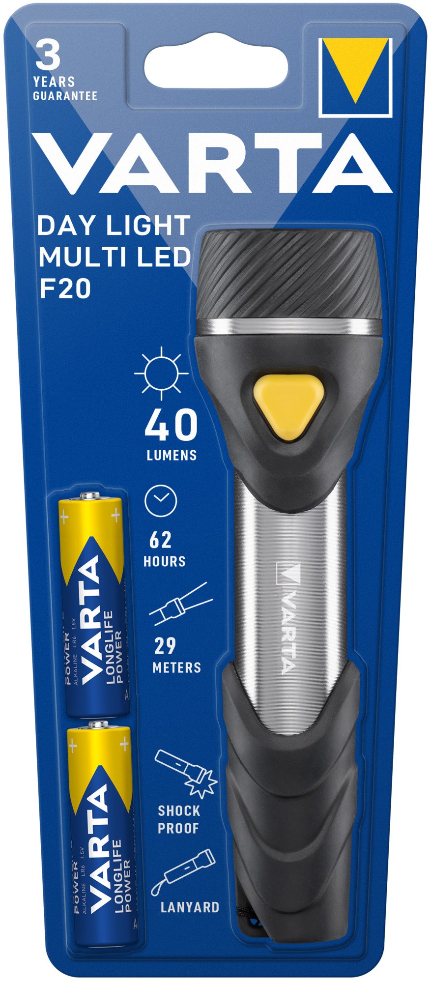 EAN 4008496987528 - Varta Day Light Multi LED F20 Negro, Plata, Amarillo Linterna de mano imagen 2