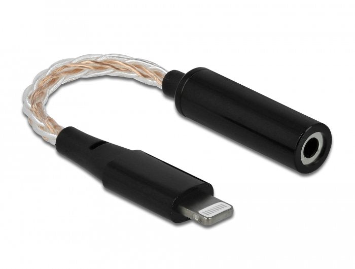 Delock Audio Adapter 8 Pin Lightning Stecker Dac 24 Bit 48 Khz Hi-Res Zu 3,5 Mm 4 Pin Klinkenbuchse 10,5 Cm