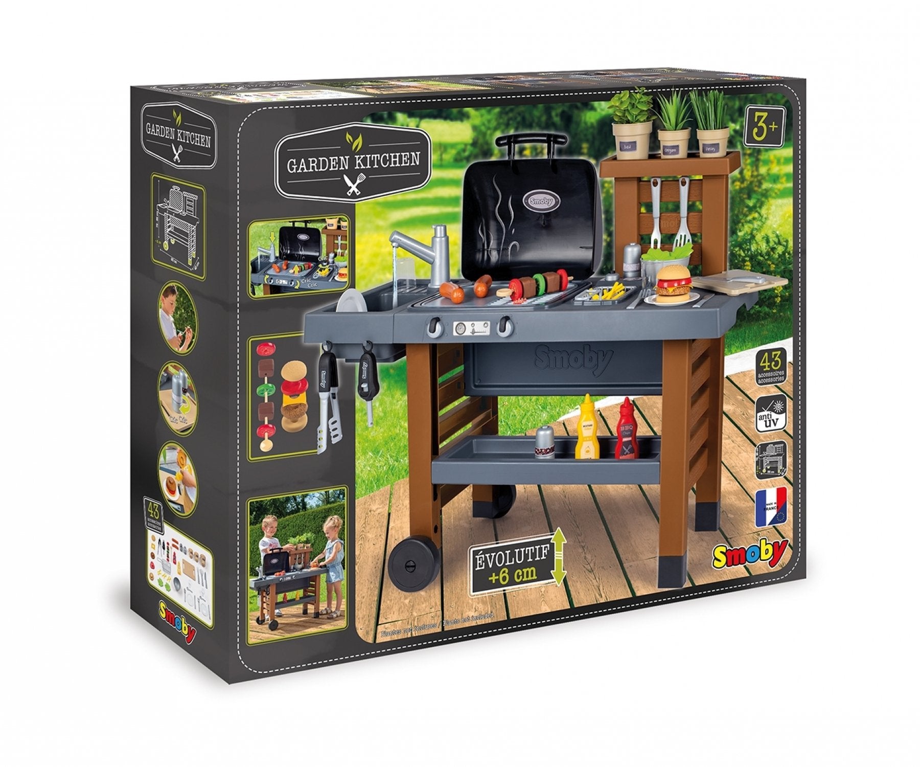 Smoby Garden Kitchen, Juega A La Cocina Gris/Marrón 7600312004