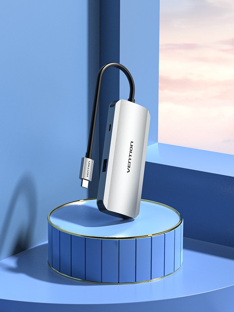EAN 6922794754744 - Vention TNAHB hub de interfaz USB Tipo C 5000 Mbit/s Gris imagen 2
