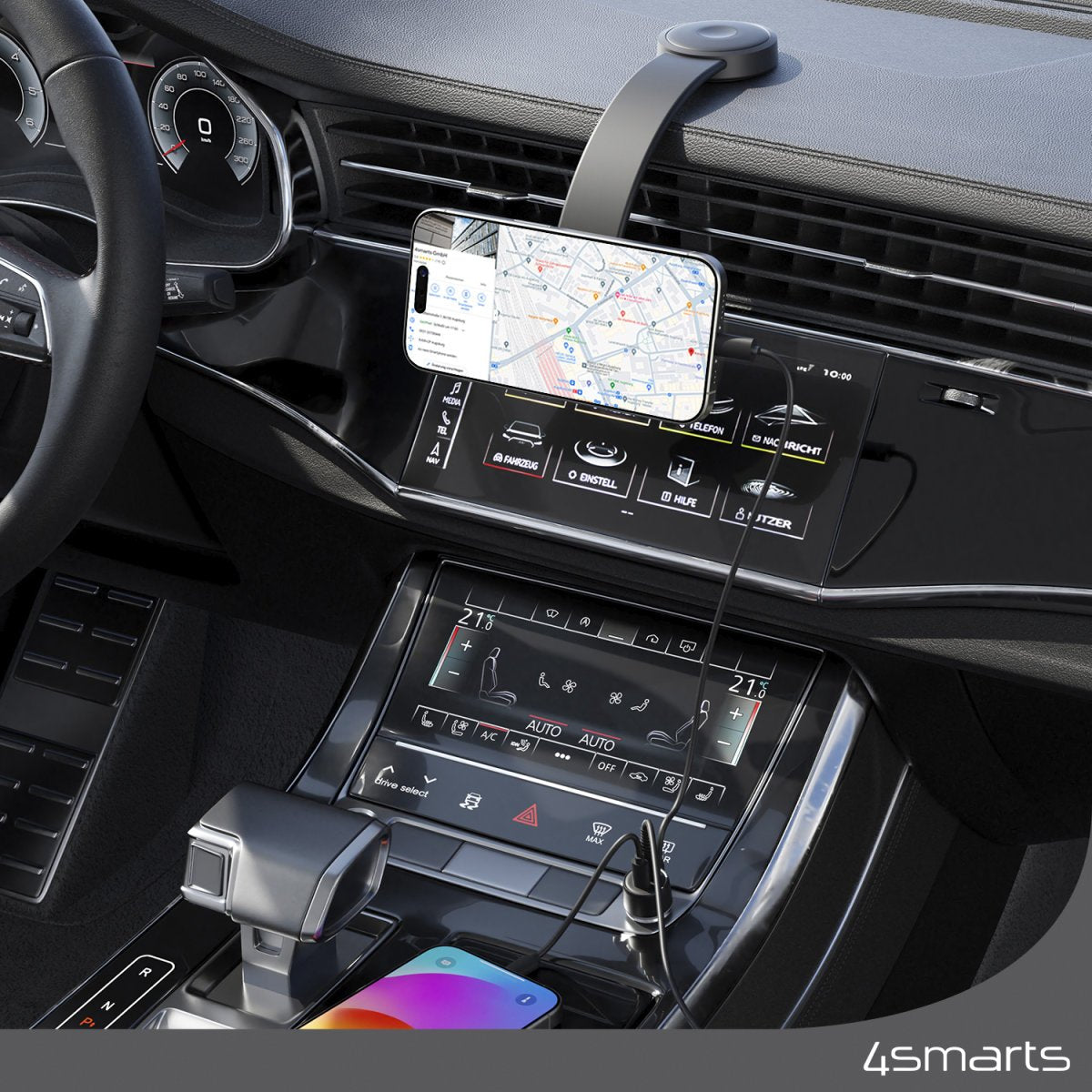 EAN 4252011907991 - 4smarts Qi2 Universal Gris Encendedor de cigarrillos Cargador inalámbrico Auto imagen 4