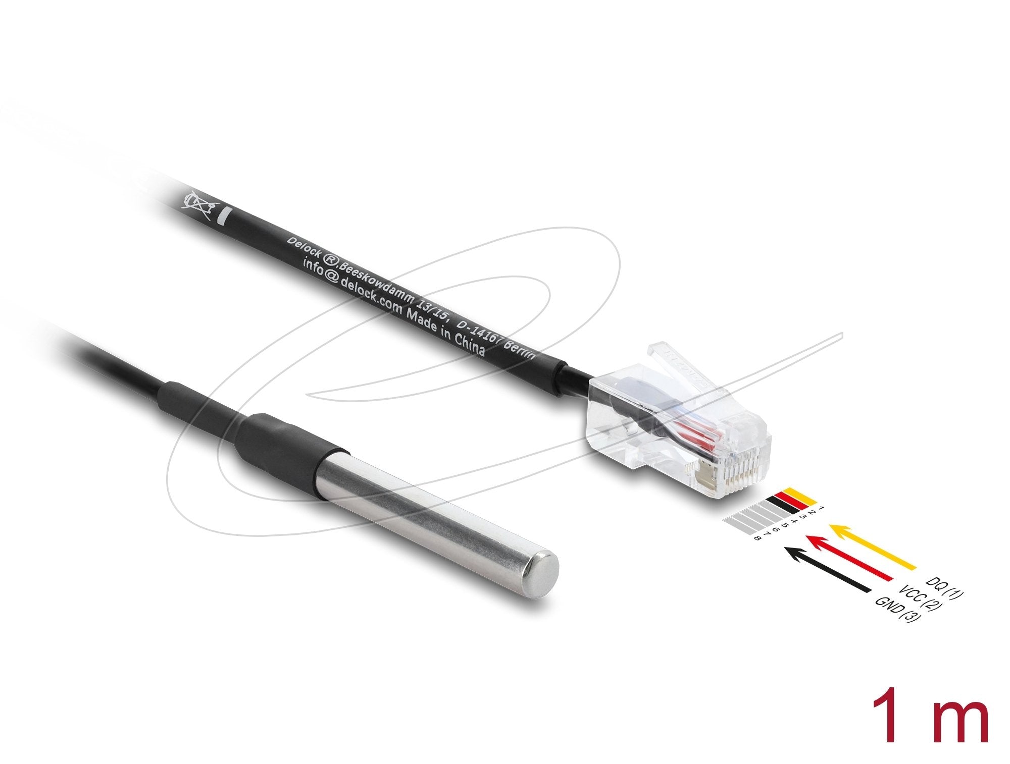 Delock Temperaturfühler-Cable Mit Rj45 Stecker Ds18b20 1 M