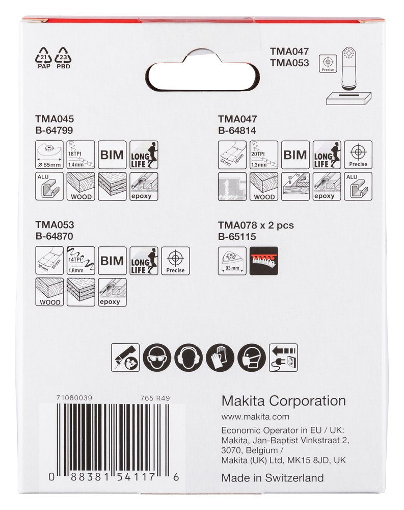 EAN 0088381541176 - Makita B-67511 disco de afilar Aluminio, Plástico, Madera Juego de accesorios imagen 6