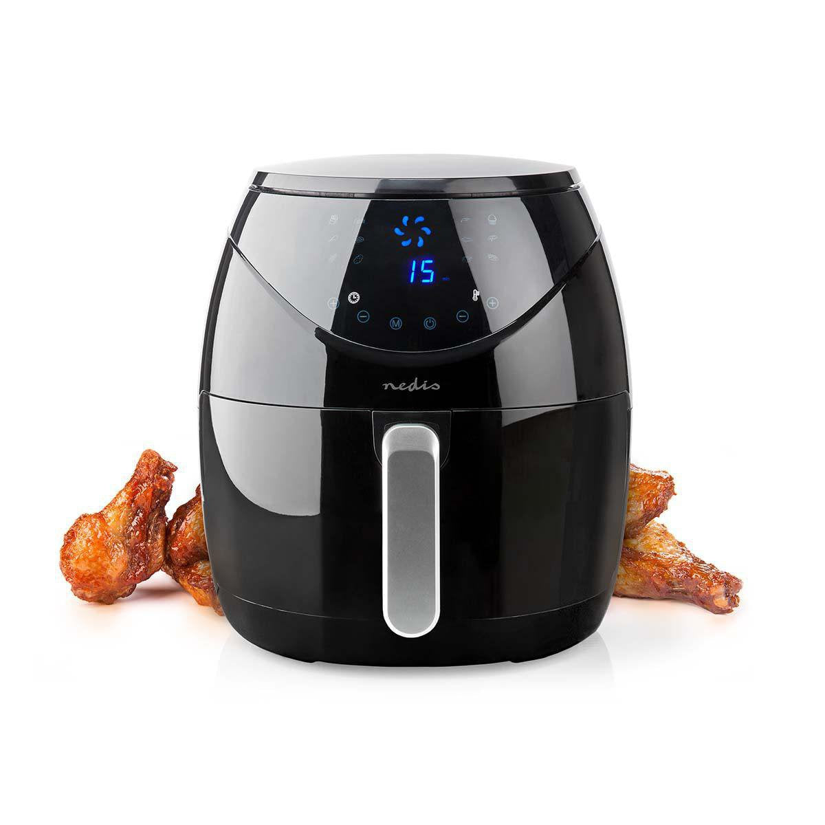 EAN 5412810334360 - Nedis KAAF250EBK freidora Sencillo 6,5 L Independiente 1800 W Freidora de aire caliente Negro imagen 15