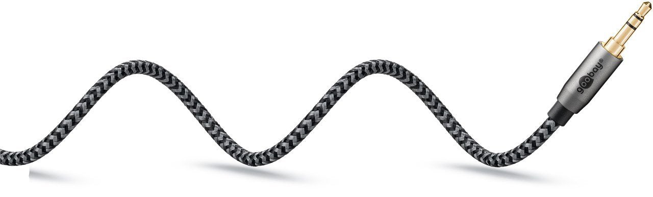 Cable 3,0m 3.5mm M (3-Pin, St) A 2xrca M Flexiplus Nylon Goobay