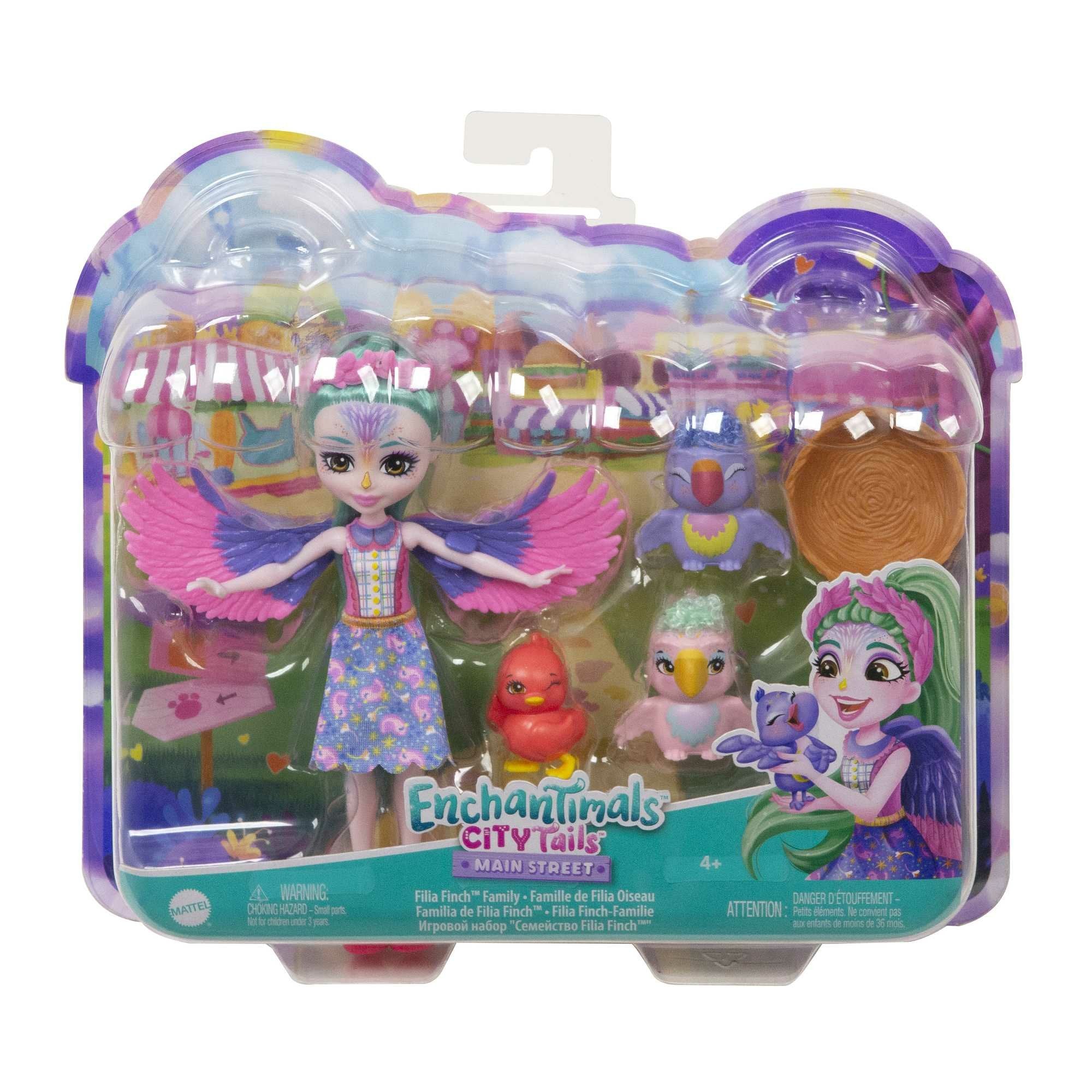Muñeca Mattel Enchantimals Filia Finch Familia Hkn15