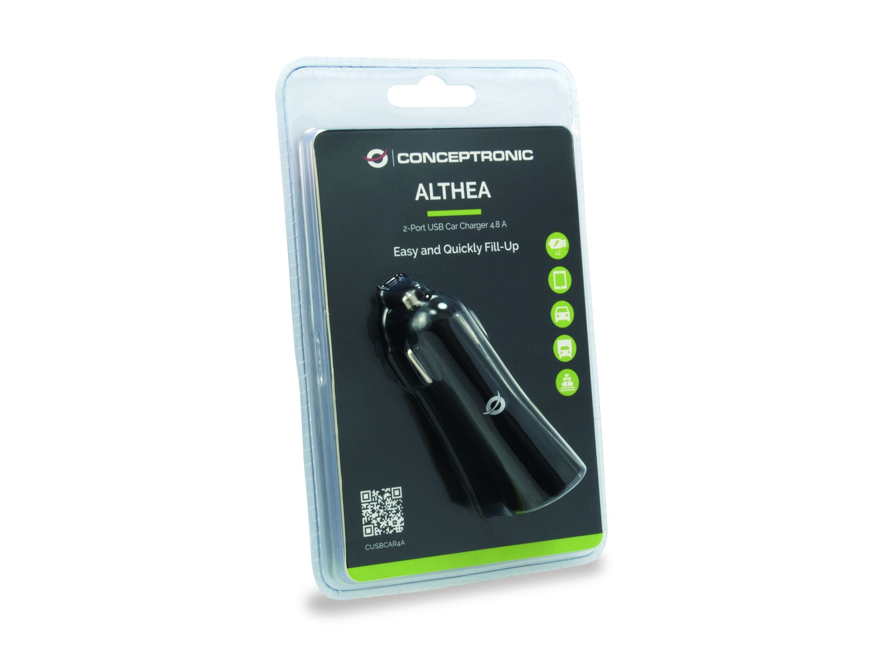 Conceptronic Cargador 5v 2x Usb Para Coche 12/24v 4.2a