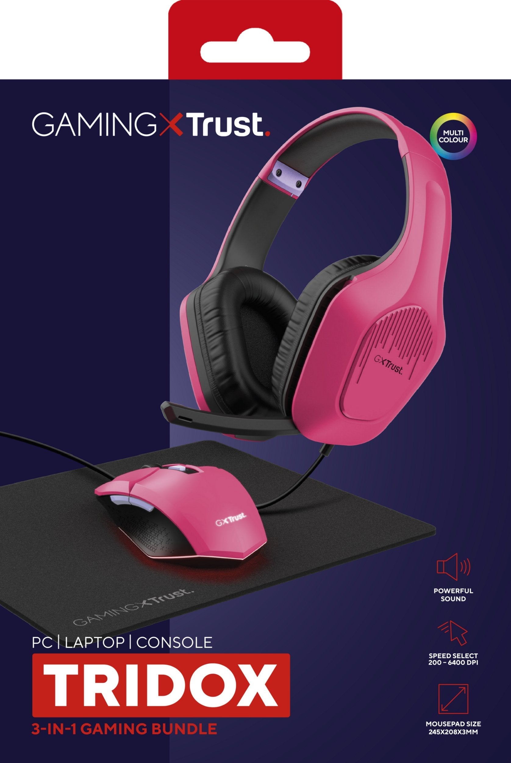 Auriculares Trust Gxt 790 Alámbrico Juego Negro, Rosa