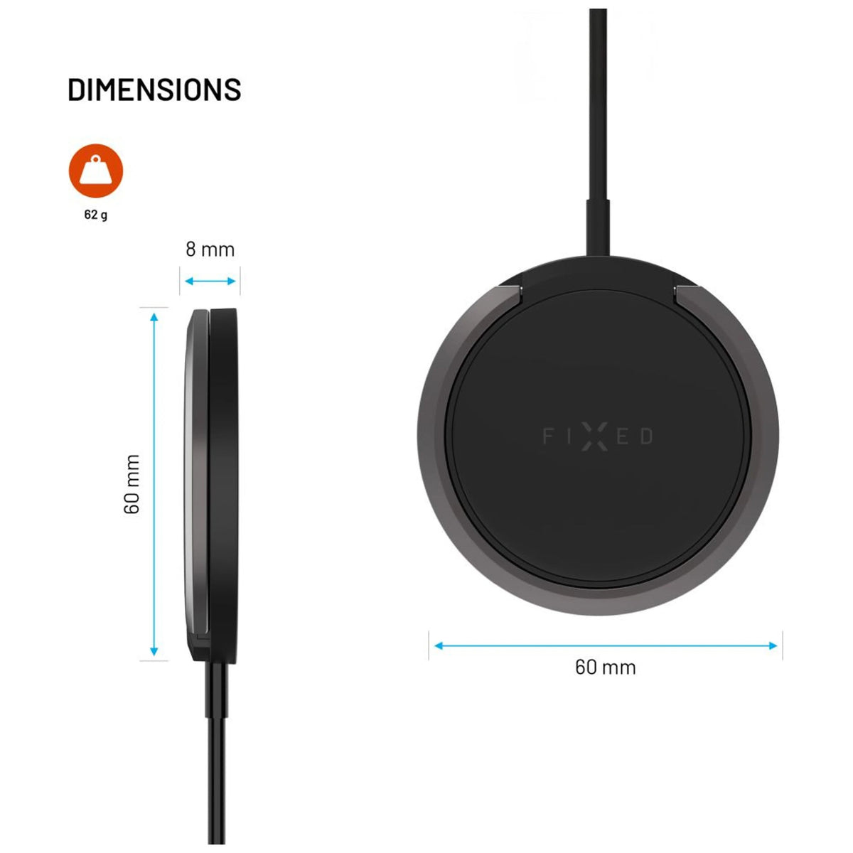 EAN 8591680157273 - FIXED FIXMPAD2-BK cargador de dispositivo móvil Smartphone Negro USB Cargador inalámbrico Carga rápida In imagen 3