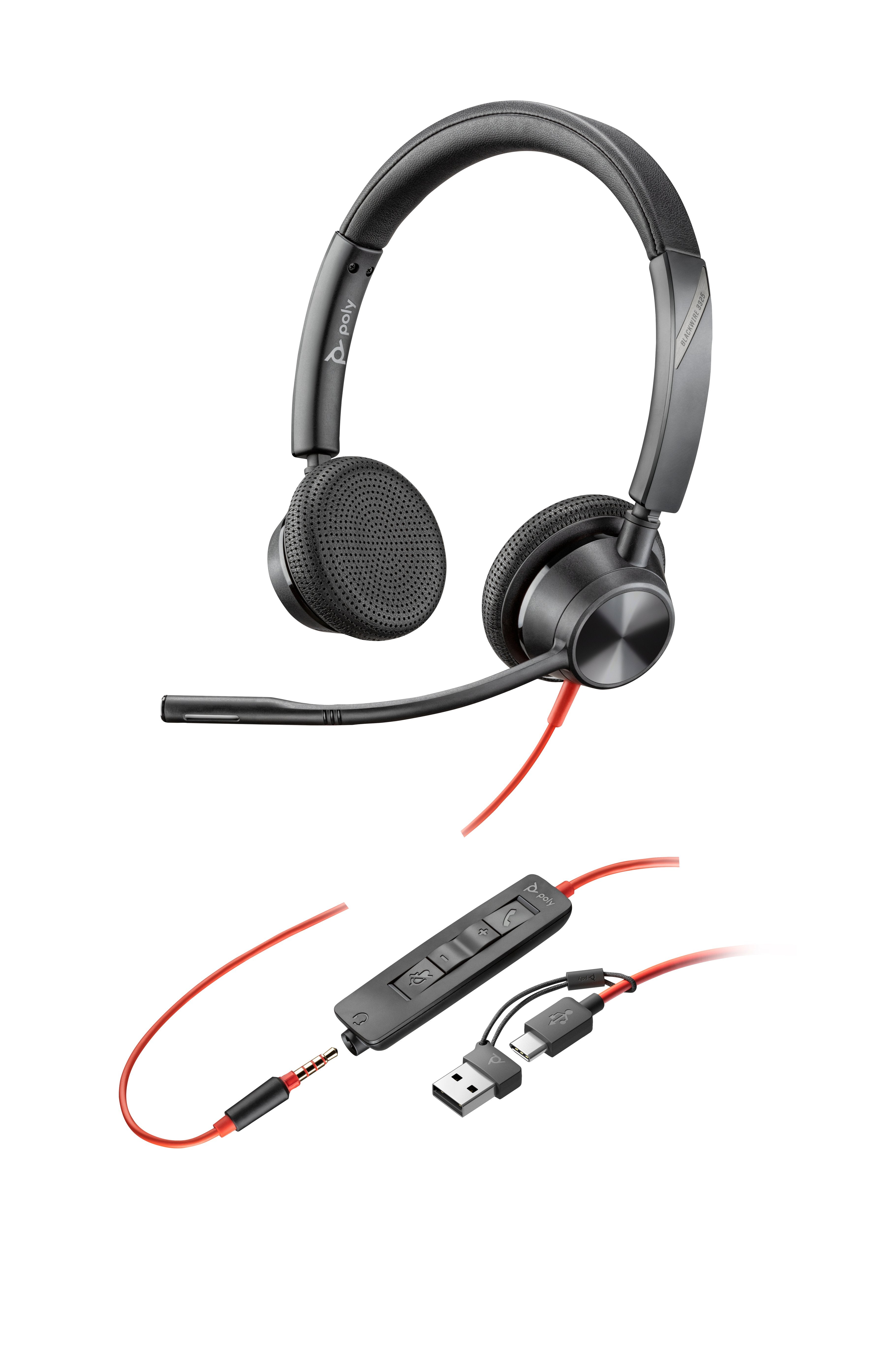 EAN 0197498429144 - HP Poly Blackwire 3325 Stereo USB-C Headset +3.5mm Plug +USB-C/A Adapter Alámbrico Diadema Oficina/Centro imagen 1