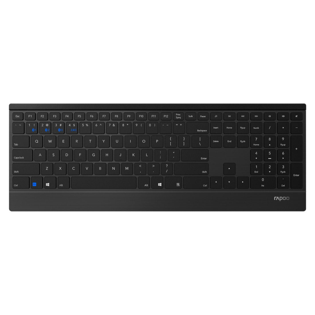 Rapoo Cableloses Multi-Mode-Deskset 9500m Qwertz Keyboard + Mouse Black