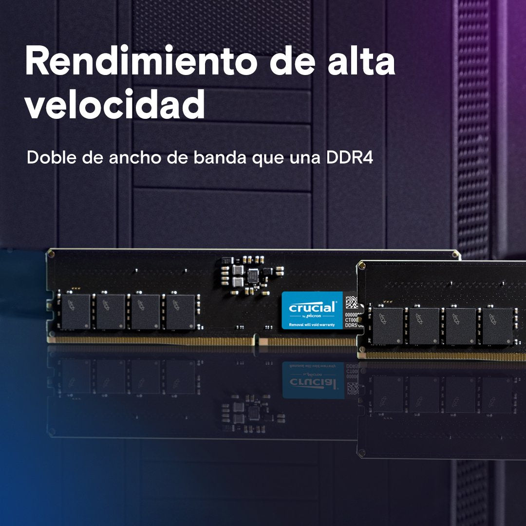 Memoria Crucial Ddr5-5600 Kit 128gb 2x64gb Cl46 (16gbit)