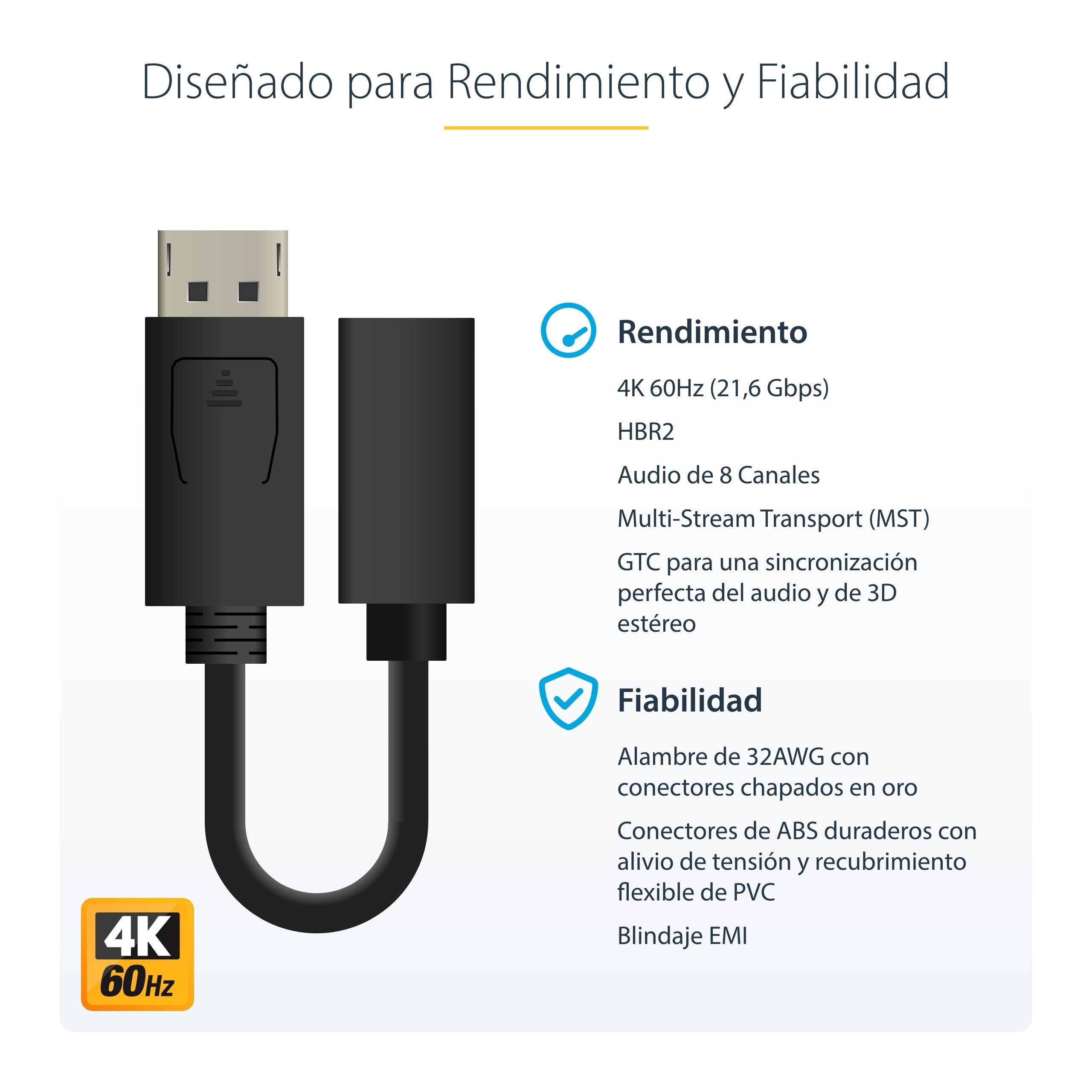 EAN 0065030839921 - StarTech.com DP2MDPMF6IN cable DisplayPort 0,152 m Negro imagen 5