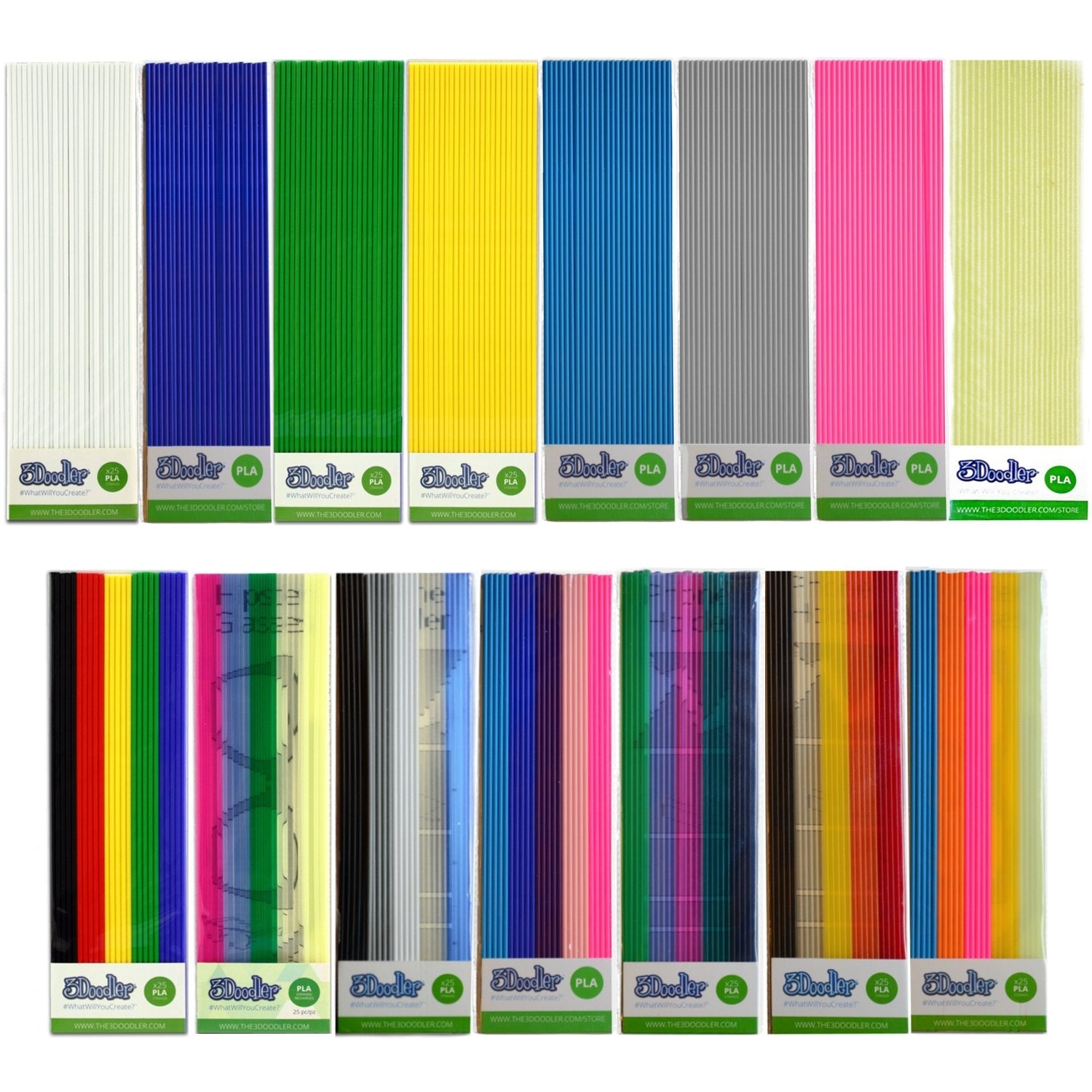 3doodler Create Y Pro Filament Pla 3mm, 25 Piezas, Azul, Pl02-Royl