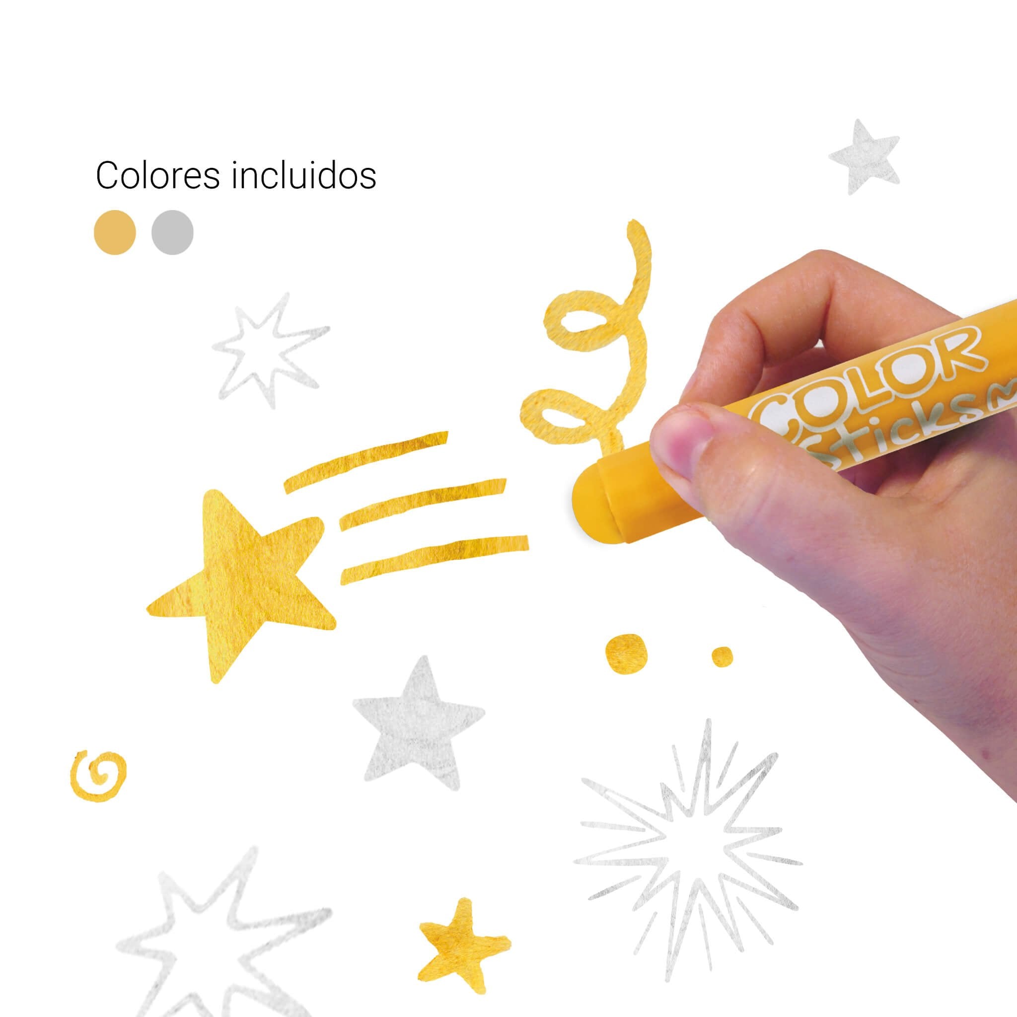 EAN 8410782188803 - APLI Kids Color Sticks Oro, Plata 2 pieza(s) imagen 2